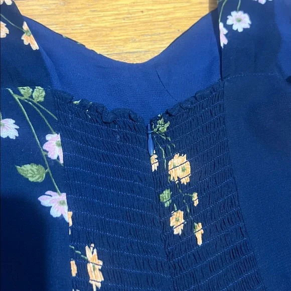 Reformation The Fulton Midi Dress in Navy Floral, size 4 - Picture 11 of 16